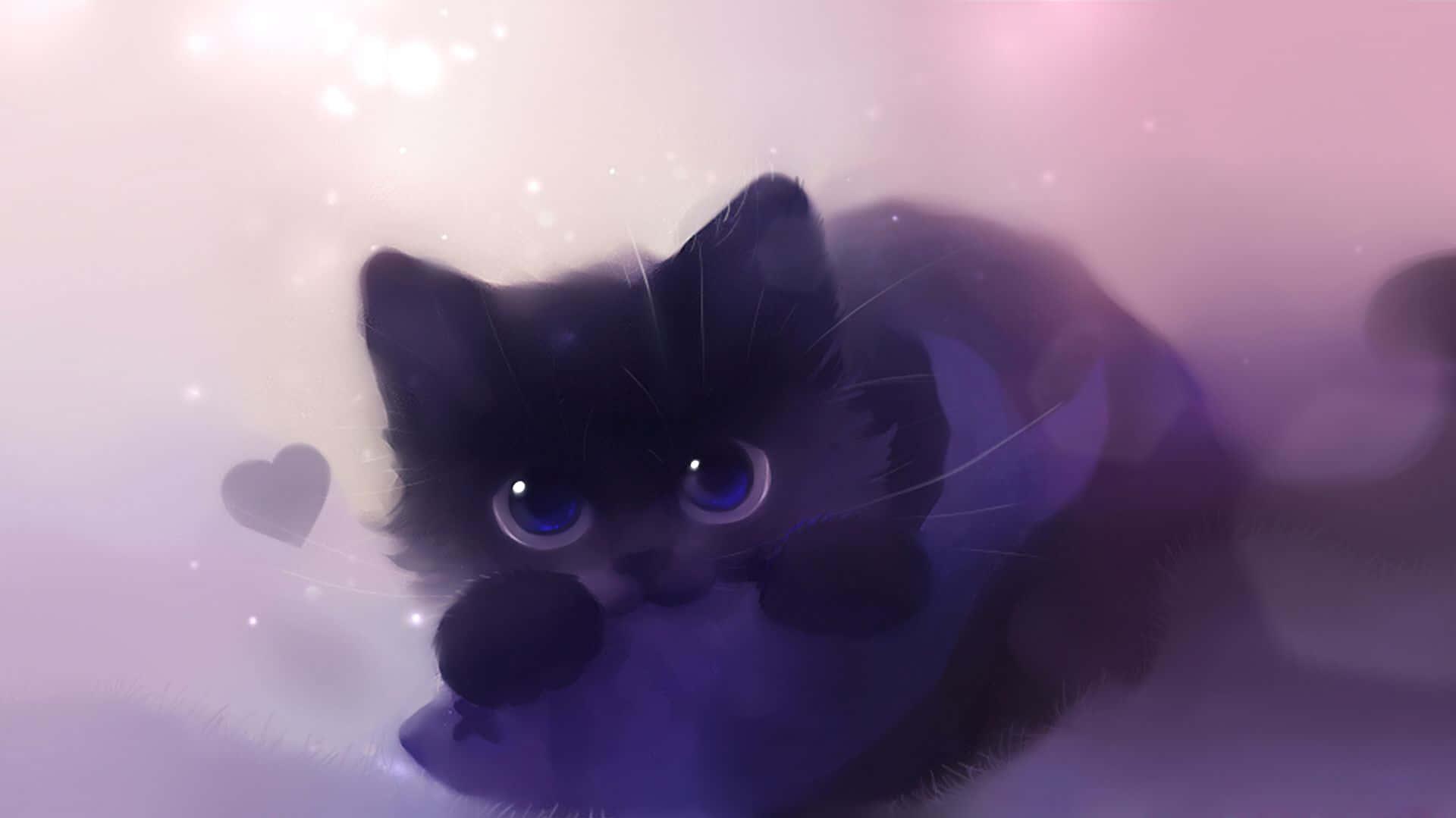 Super Cute Kawaii Anime Cat Wallpaper