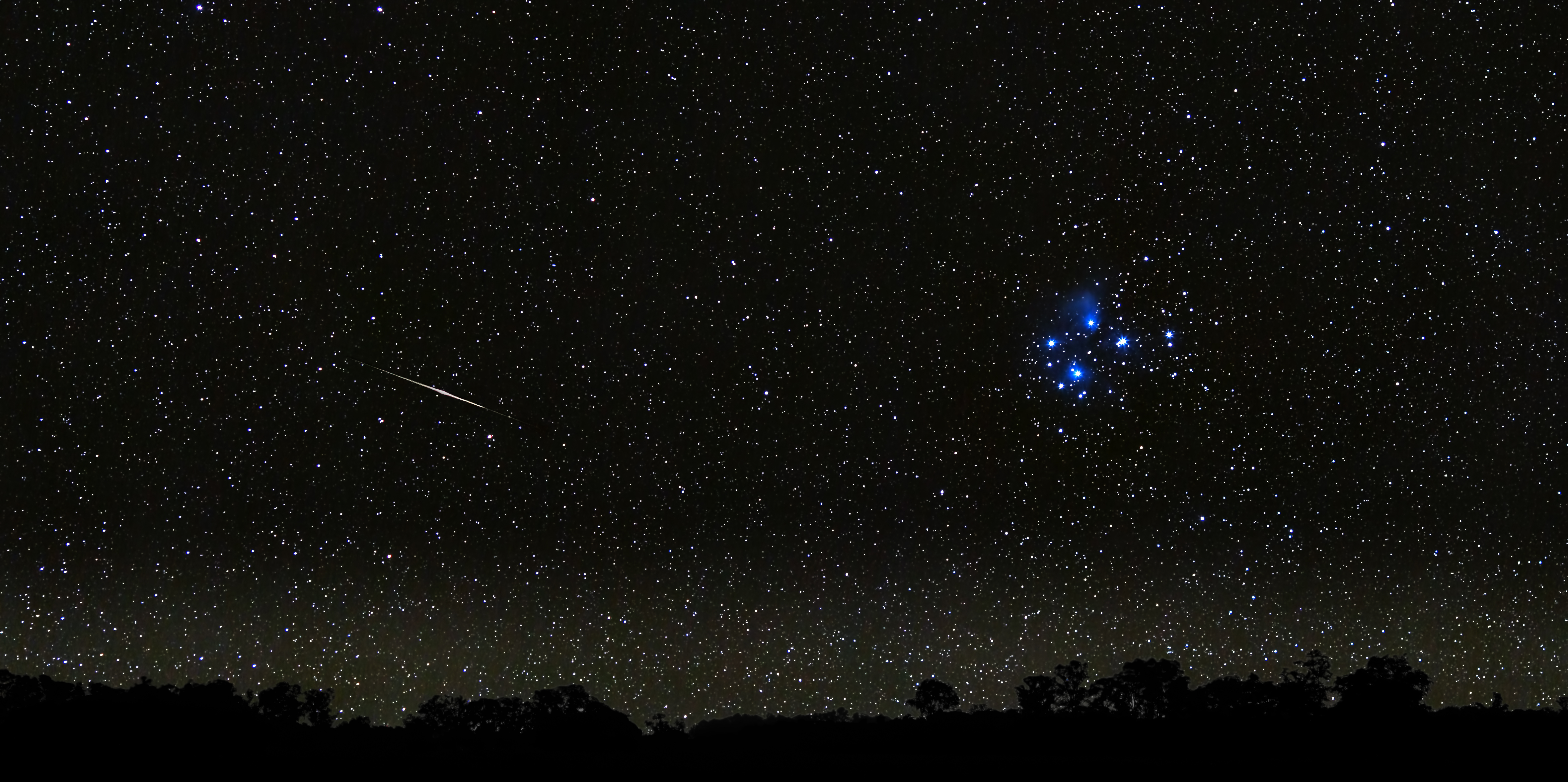 4k Wallpaper Space Pleiades Meteor Stars
