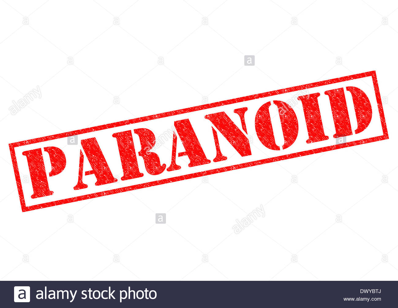 Paranoid Red Rubber Stamp Over A White Background Stock Photo