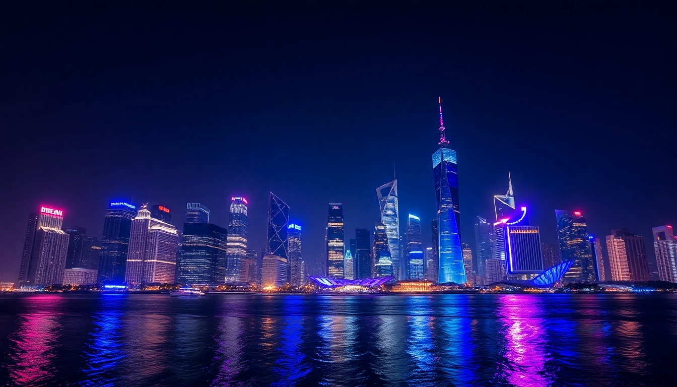 Blue Night City Wallpaper