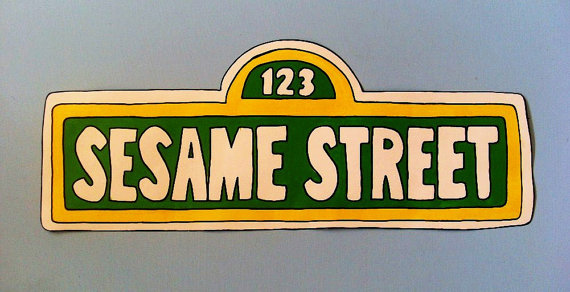 Sesame Street Lamp Post With Sign Custom Hand By Speakeasy413