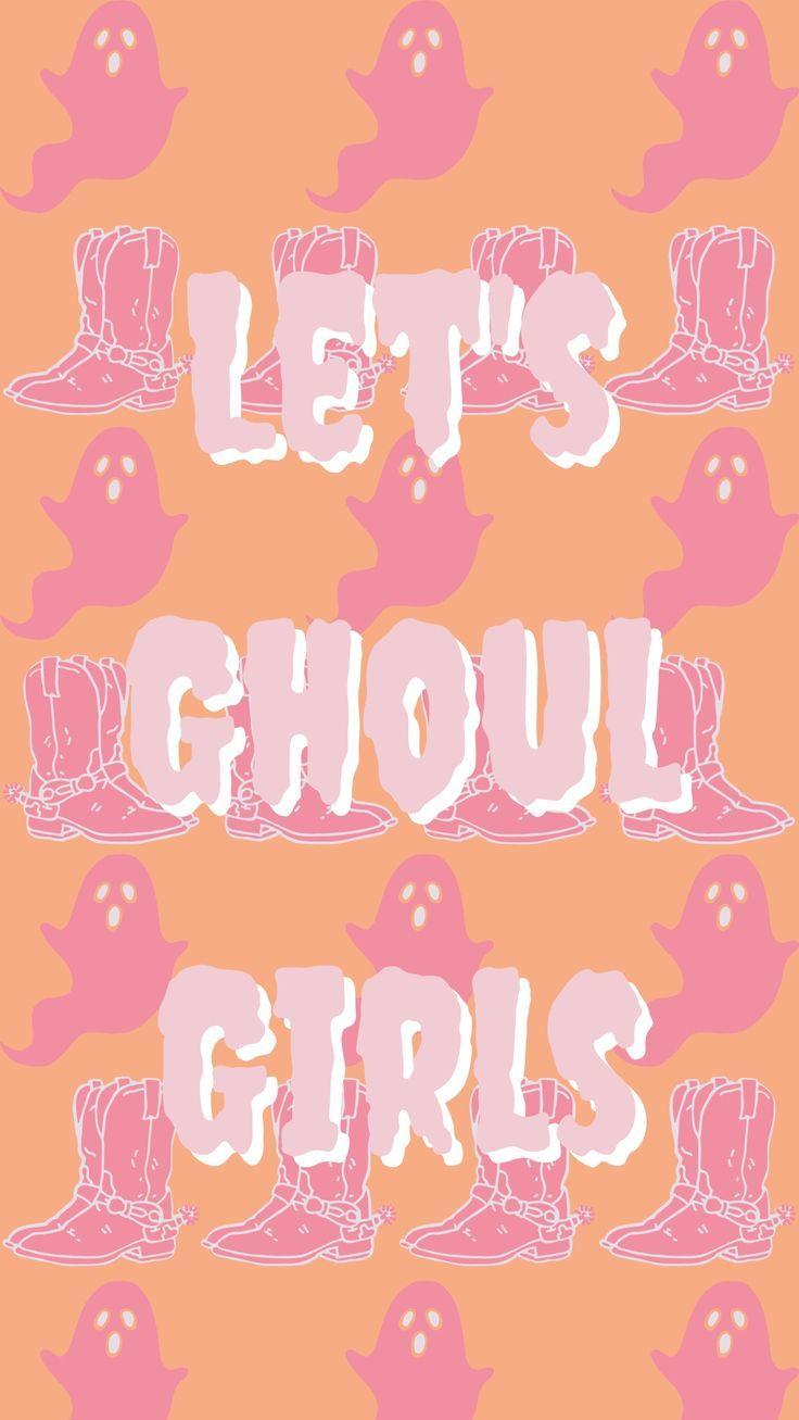 Lets Ghoul Girls Cute Ghost Cowgirl Boot iPhone Wallpapers in