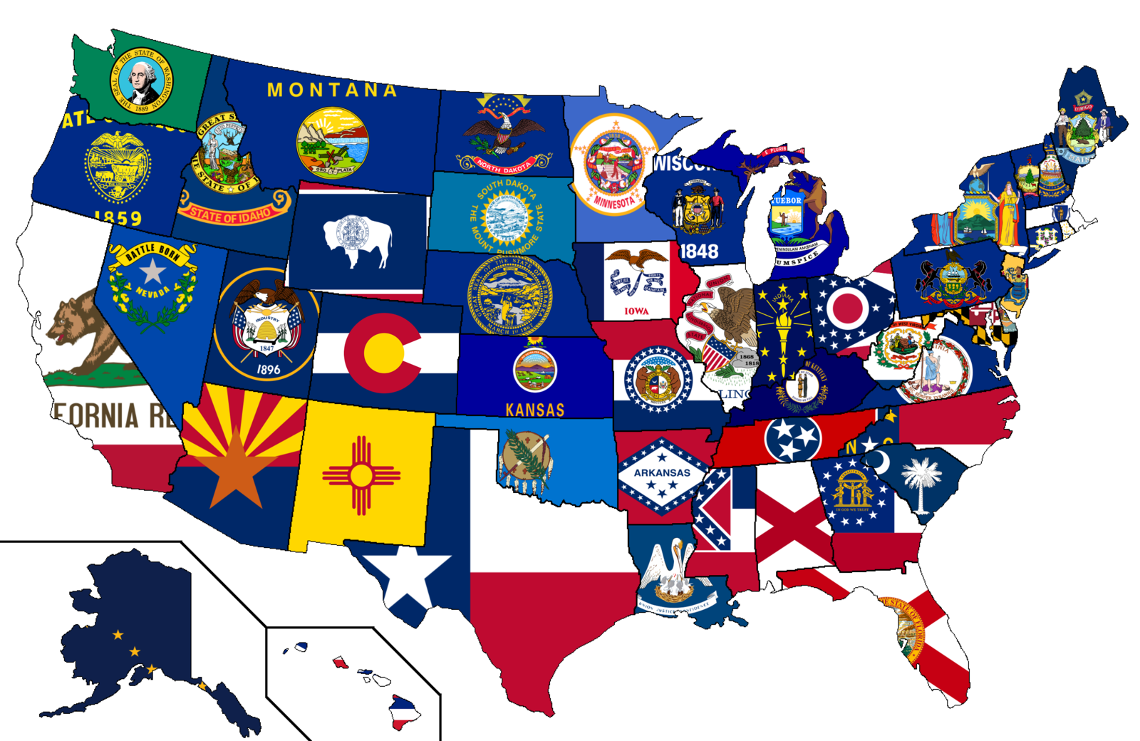 Colours Of The Us State S Flags Blended Into One Colour