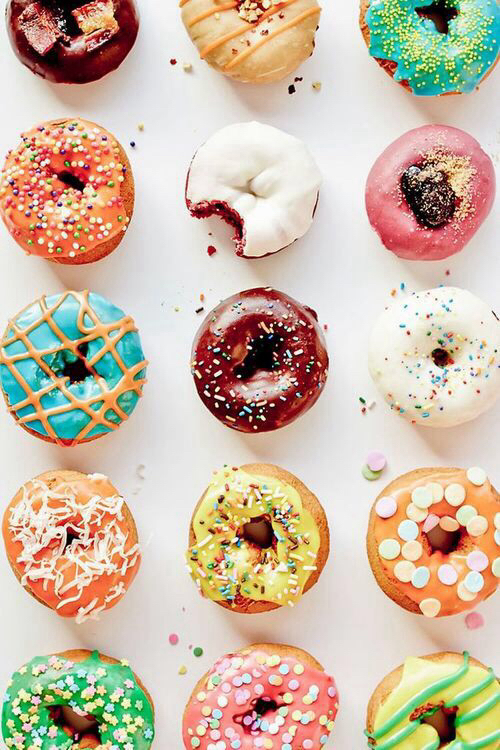Background Bff Chocolate Chips Colorful Donuts Food