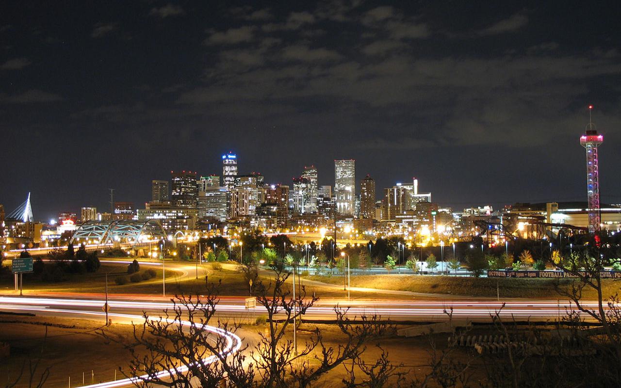 City Denver Skyline At Night Wallpaper More
