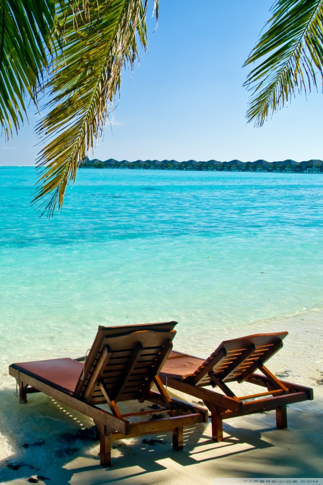 Deck Chairs On The Beach 4k HD Desktop Wallpaper For Ultra
