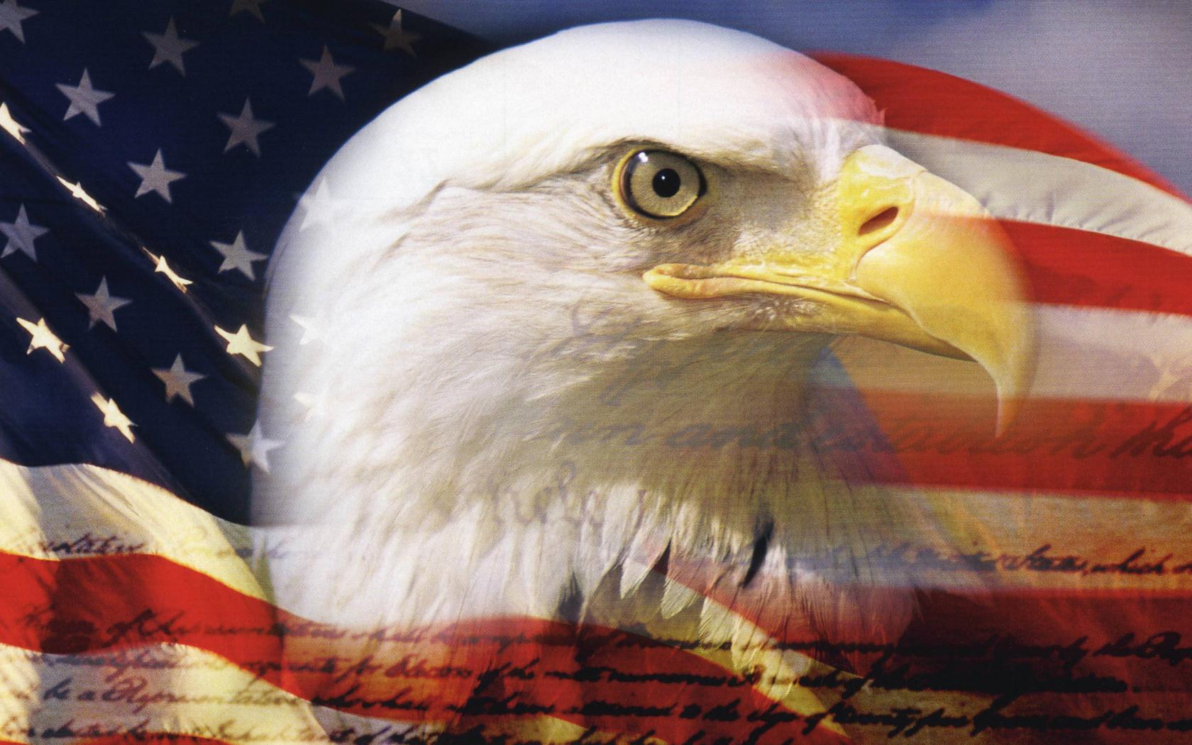 High Quality Desktop Wallpapers of USA Country Flags with Eagle Head 1680x1050