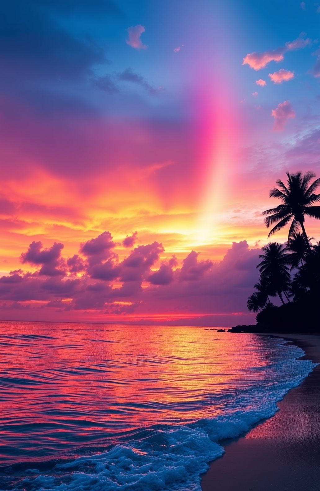 Sunset Ocean Rainbow Wallpaper