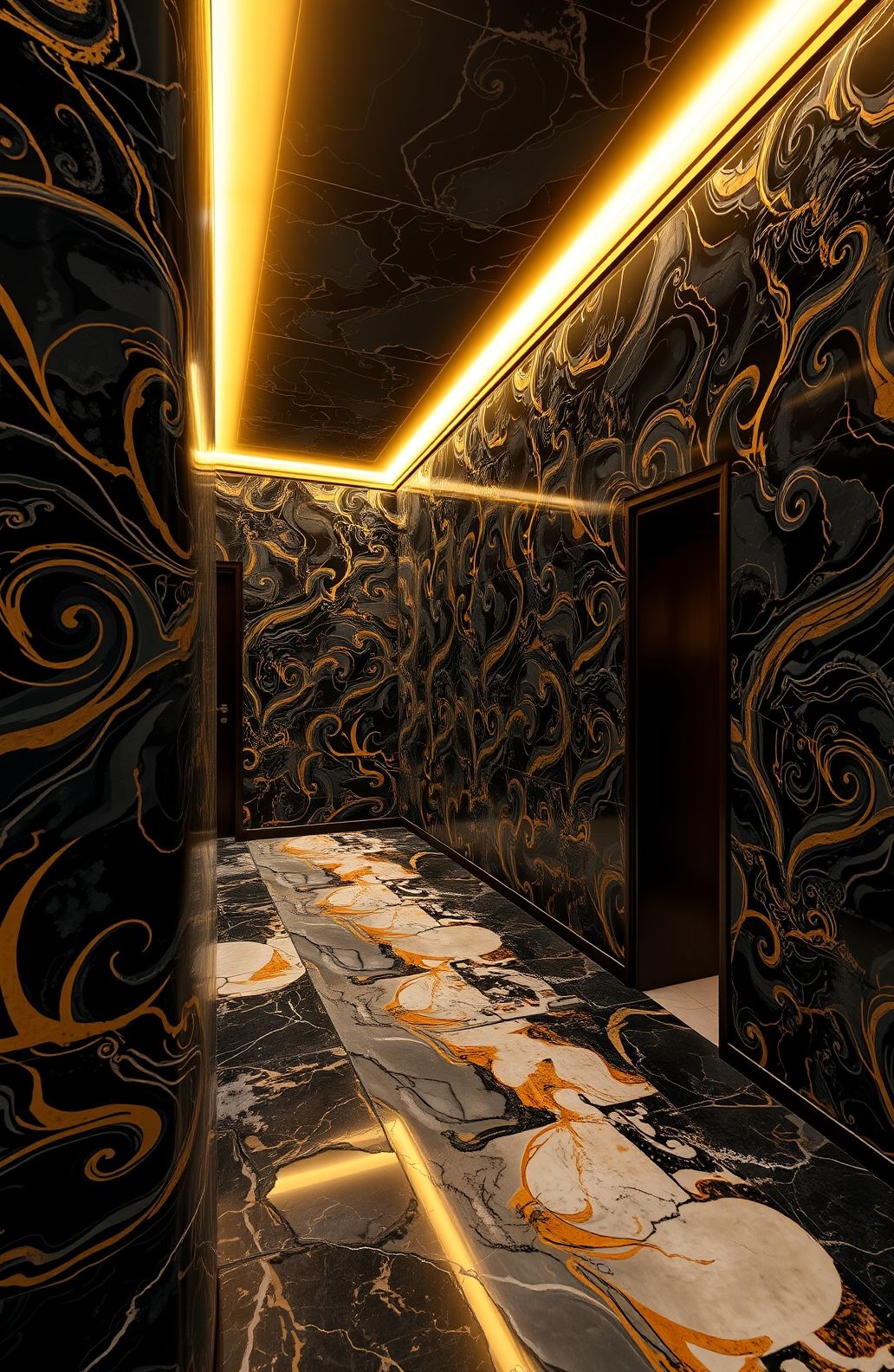 Black And Gold Marble Wallpaper