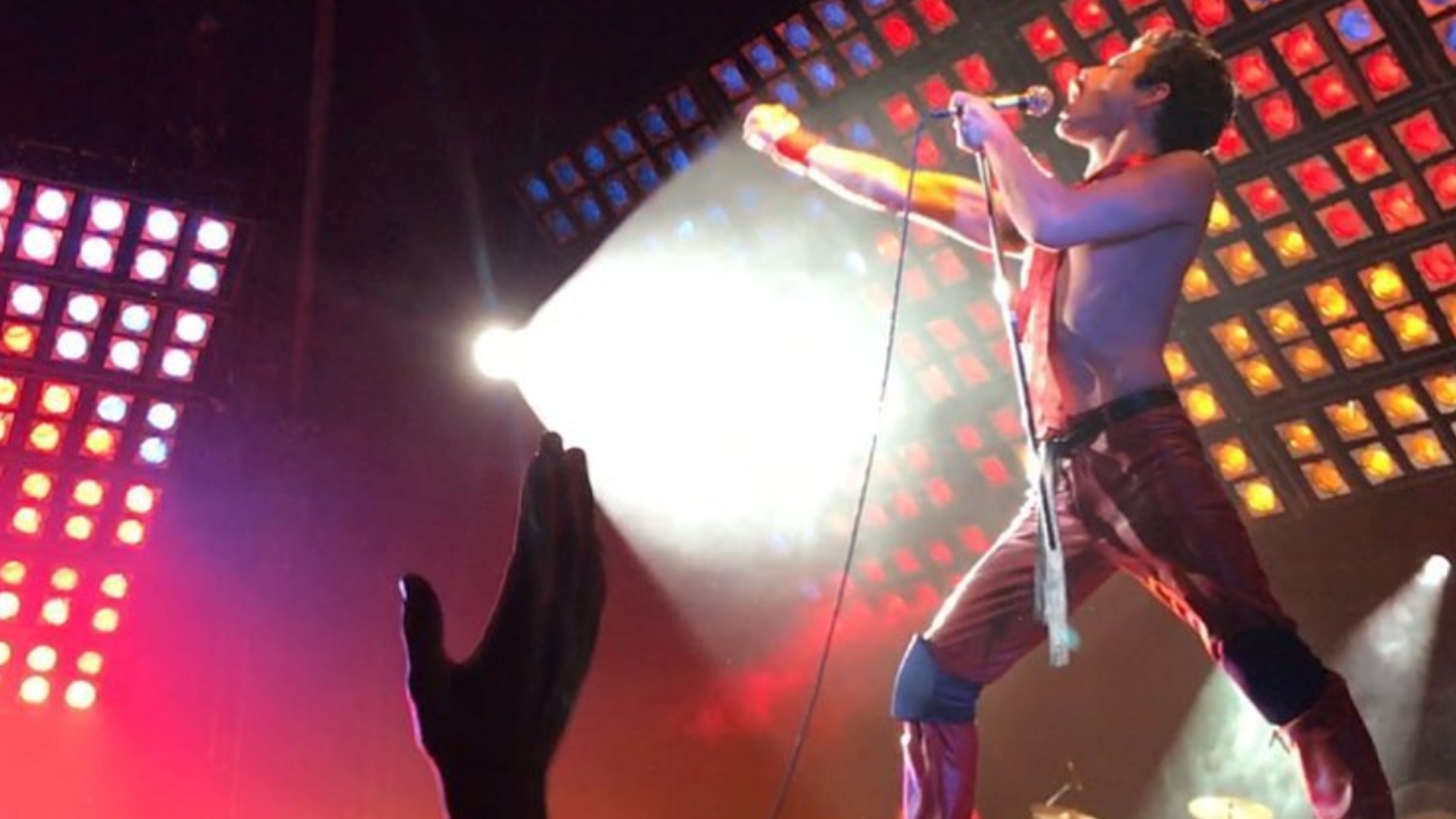 New Photo Of Rami Malek Rocking Out As Freddie Mercury In Bryan