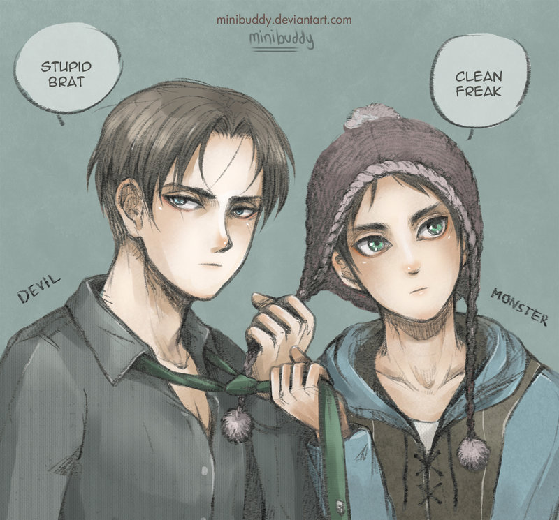 Cool Levi And Cute Eren Attack On Titan By Minibuddy