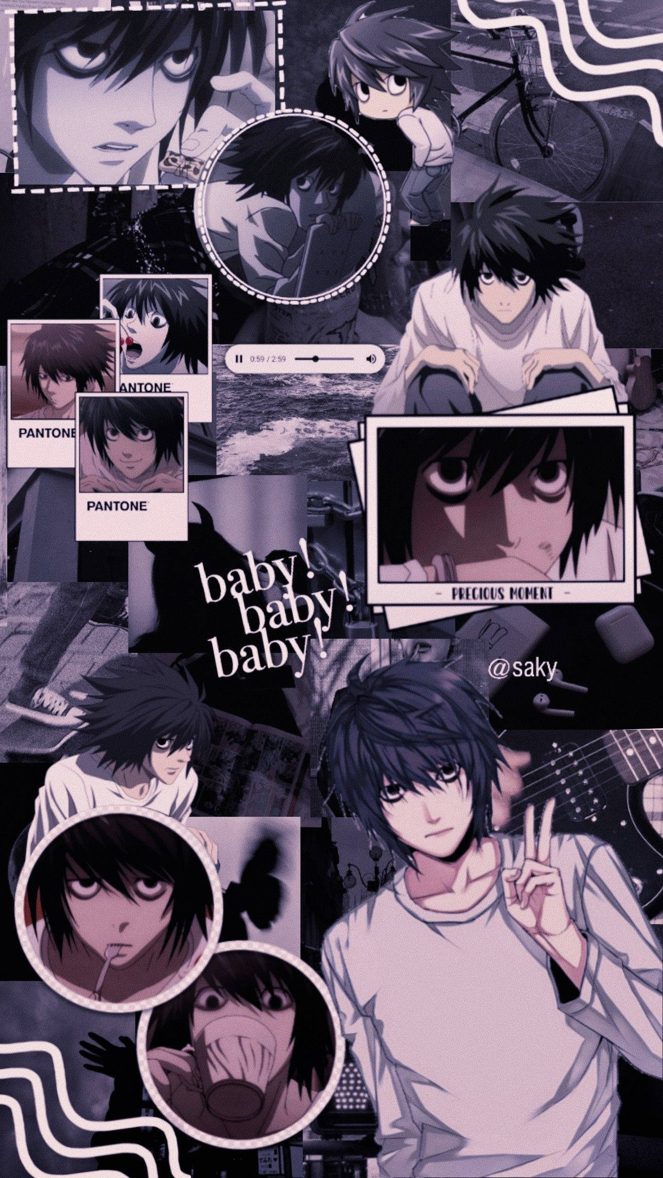Death Note Aesthetic With L S Peace Sign Wallpaper