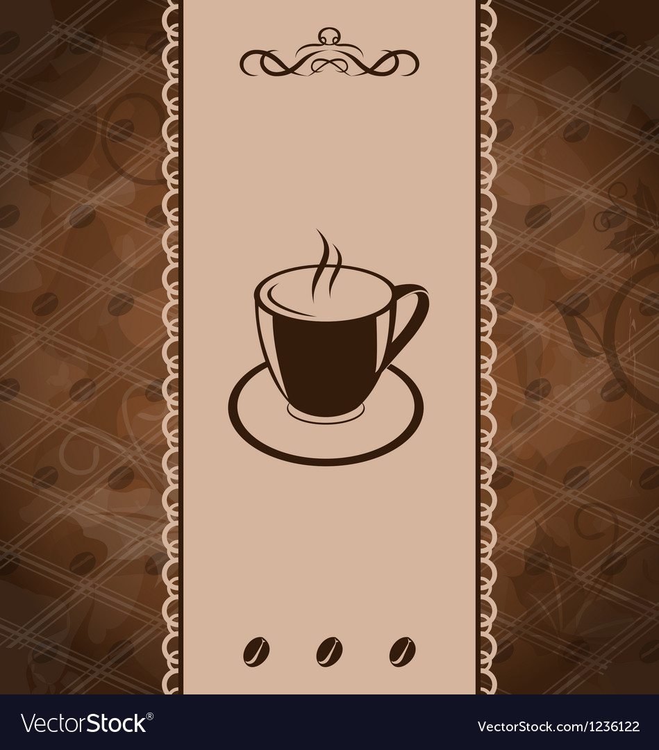 Vintage Background For Coffee Menu Bean Vector Image