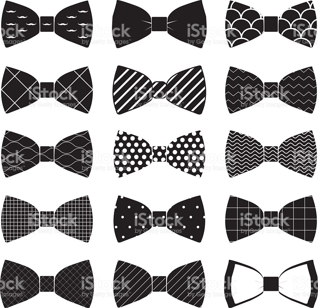 Set Of Bow Tie In Vector On White Background stock vector