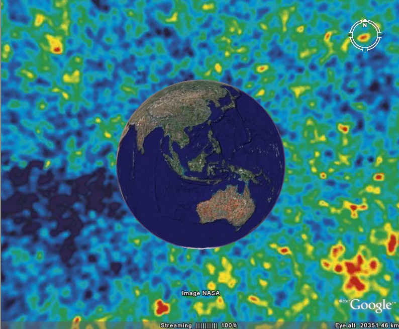Google Earth Visualization Cosmic Microwave Background Radiation In