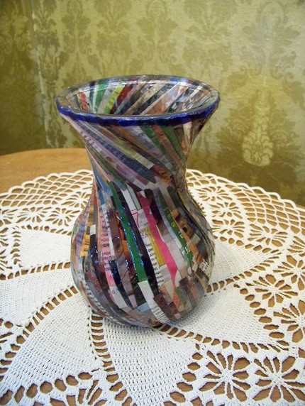 Recycled Magazine Vase