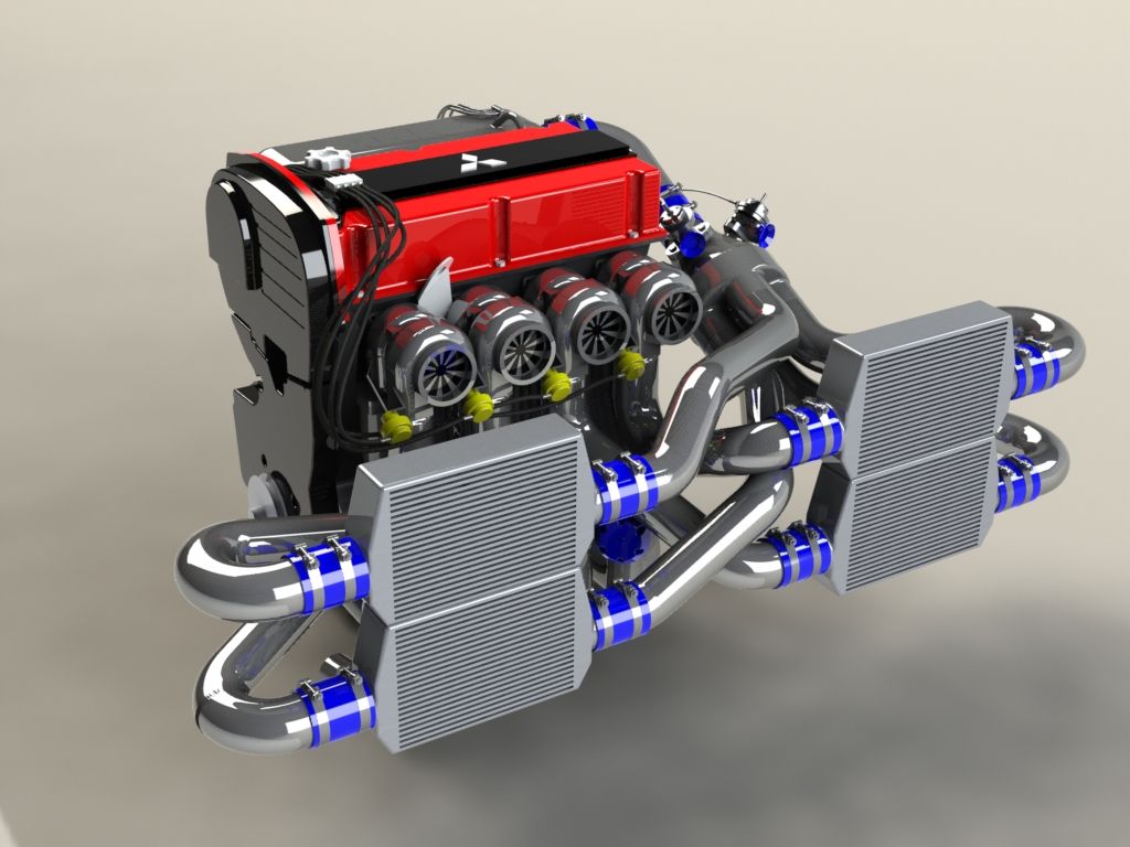 Mitsubishi 4g63 Quad Turbo Cars Engineering Car Engine