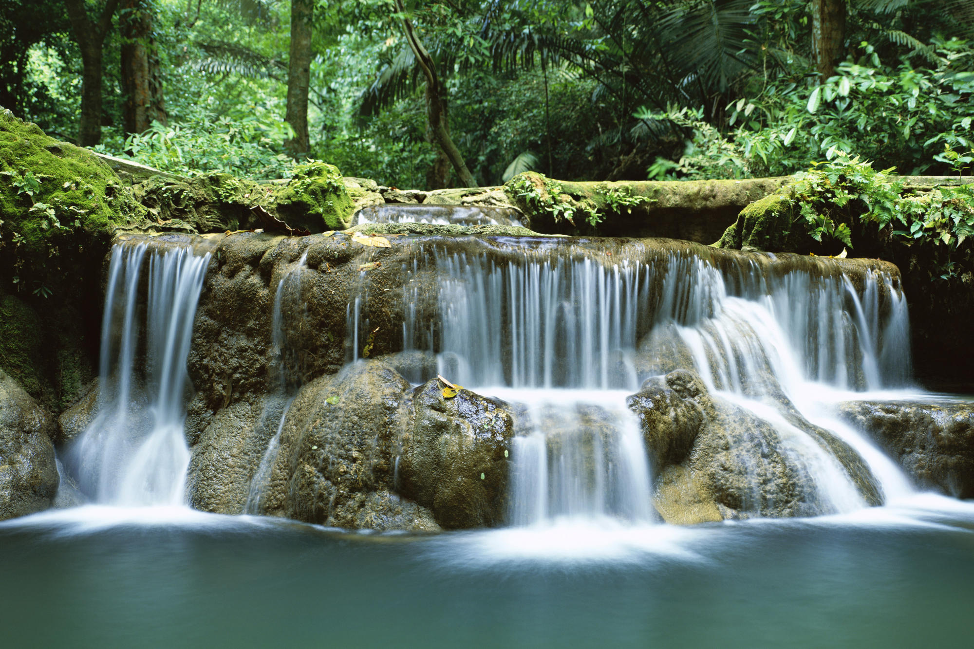 The waterfalls are commonly formed when a river is young At that time