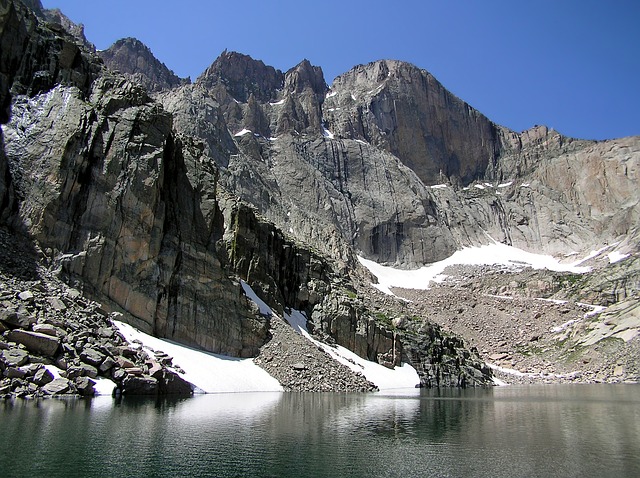 Colorado Scenic Landscape Mountains Snow Lake Public Domain