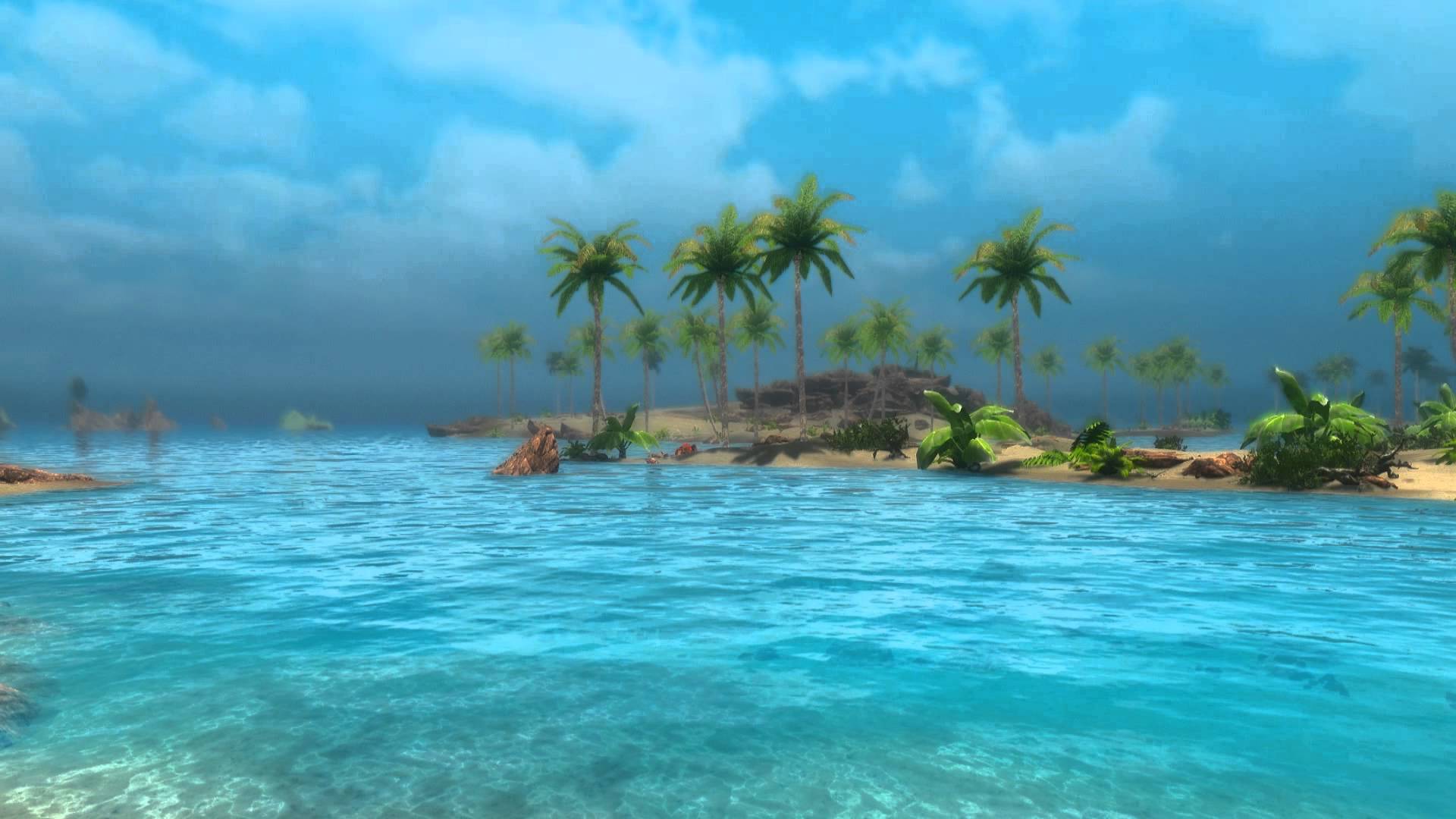 Animated Desktop Wallpaper   Tropical Skyrim 2   Sunny Beach 1920x1080