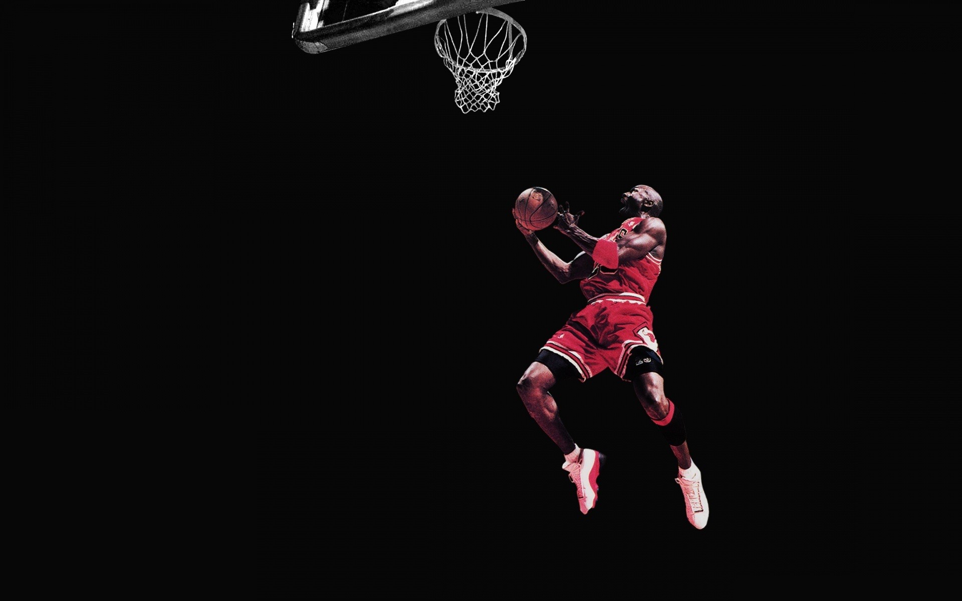 Michael Jordan Chicago Bulls Basketball Jump Black wallpaper