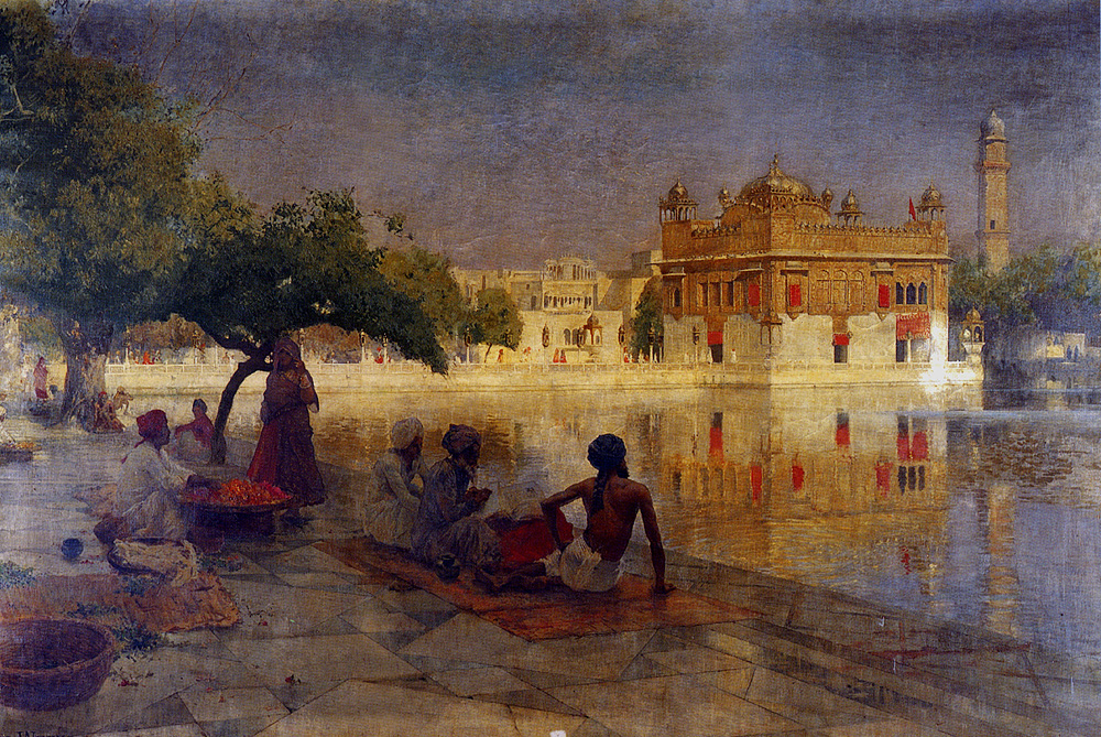 Golden Temple Amritsar Oil Painting By American Artist Edwin Lord
