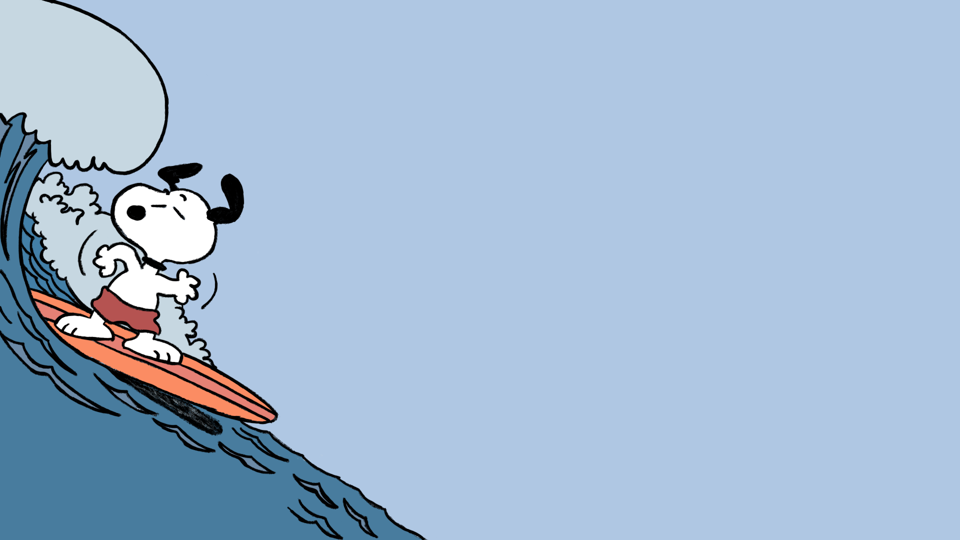 Snoopy Sufing Wallpaper