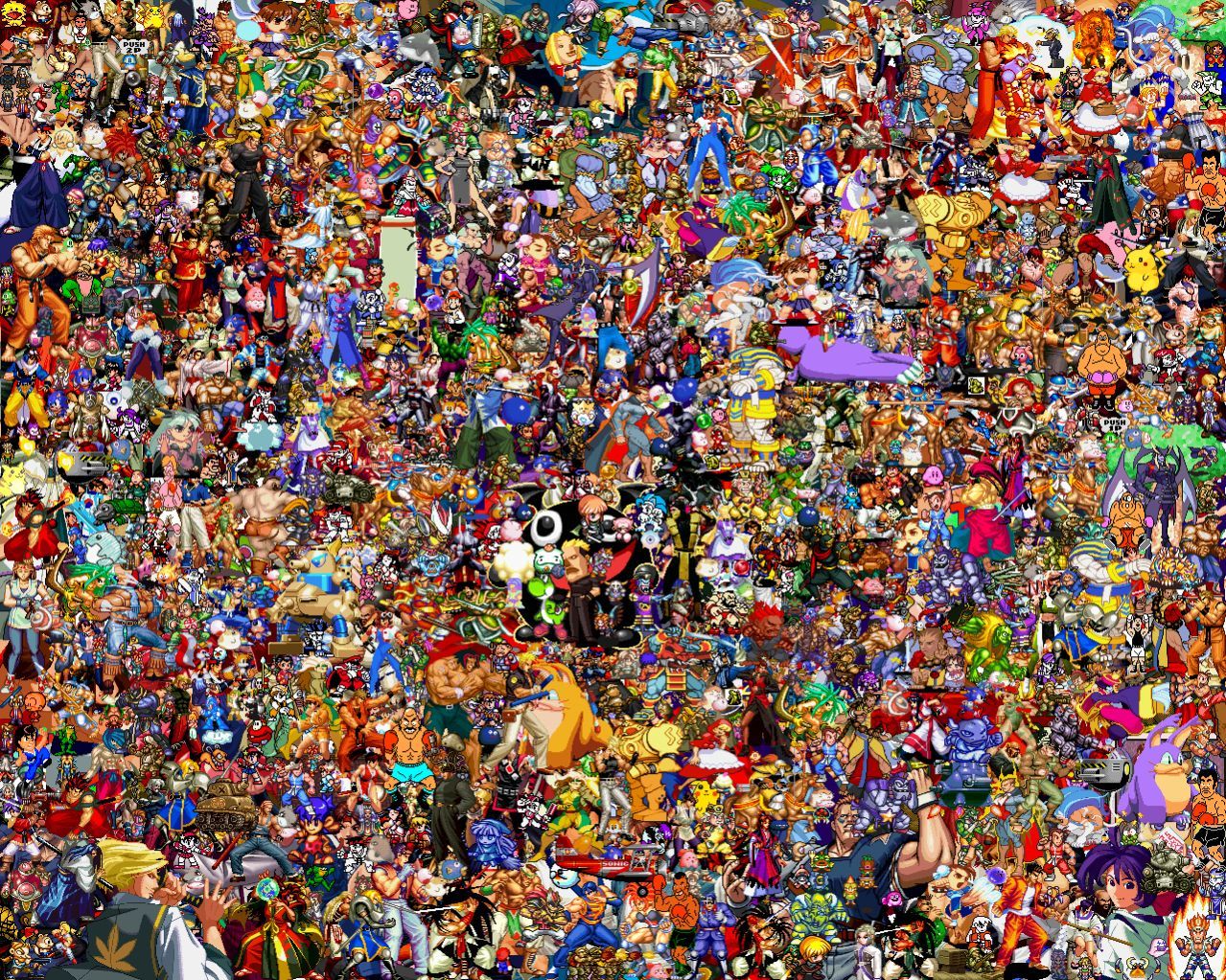 Every Video Game Sprite Ever In One Picture Featuring Street Fighter