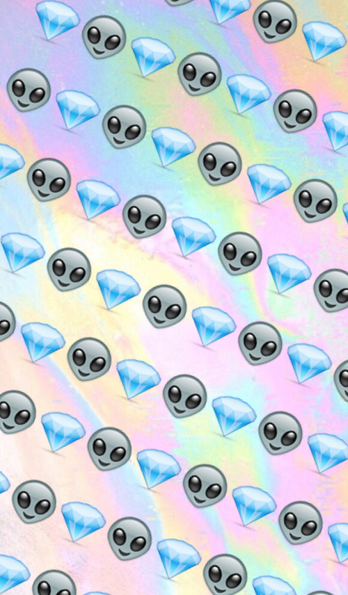 Diamond Emoji Background Alien