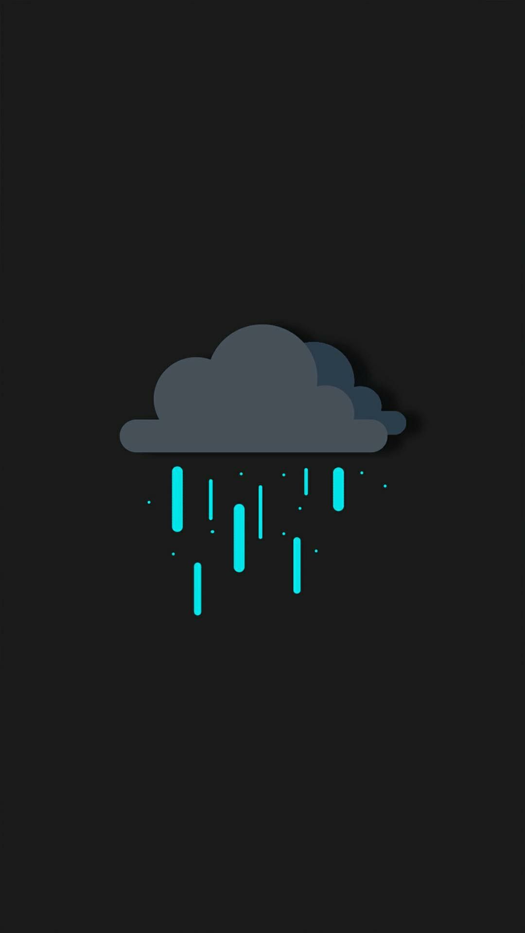 Digital Clouds Rain iPhone Wallpaper