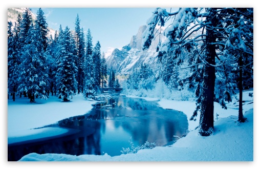 Blue Winter Landscape HD Desktop Wallpaper High Definition