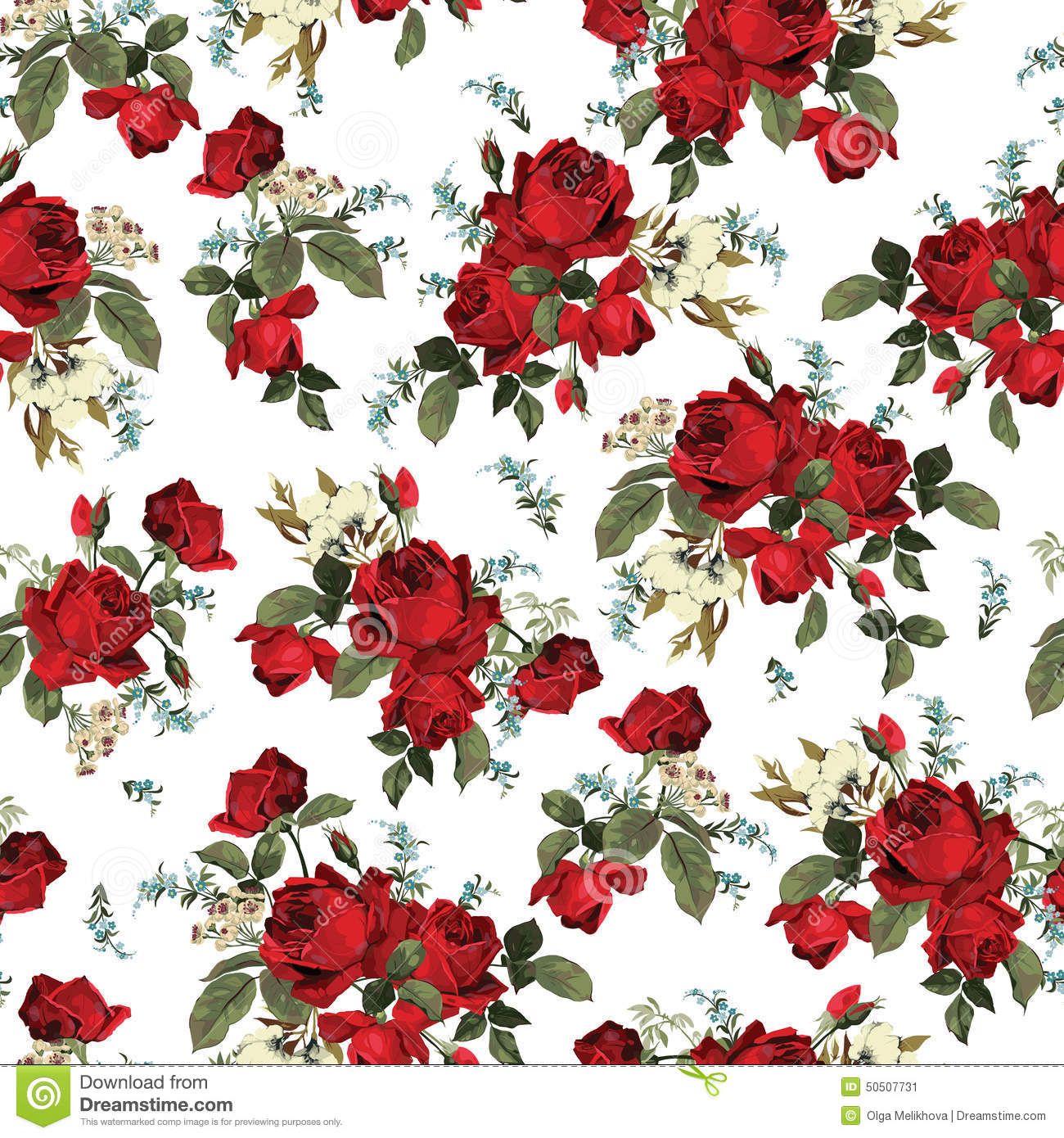 Free download Seamless Floral Pattern With Red Roses On White Background  Stock [1300x1390] for your Desktop, Mobile & Tablet | Explore 28+ Red and  White Floral Wallpapers | Red And White Backgrounds,