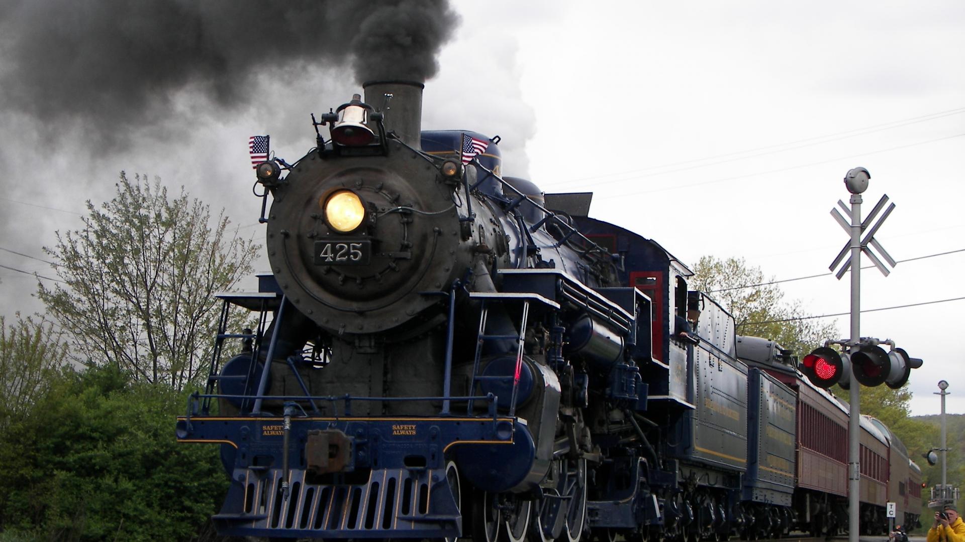 Railroad Tracks Steam Engine Lootive HD