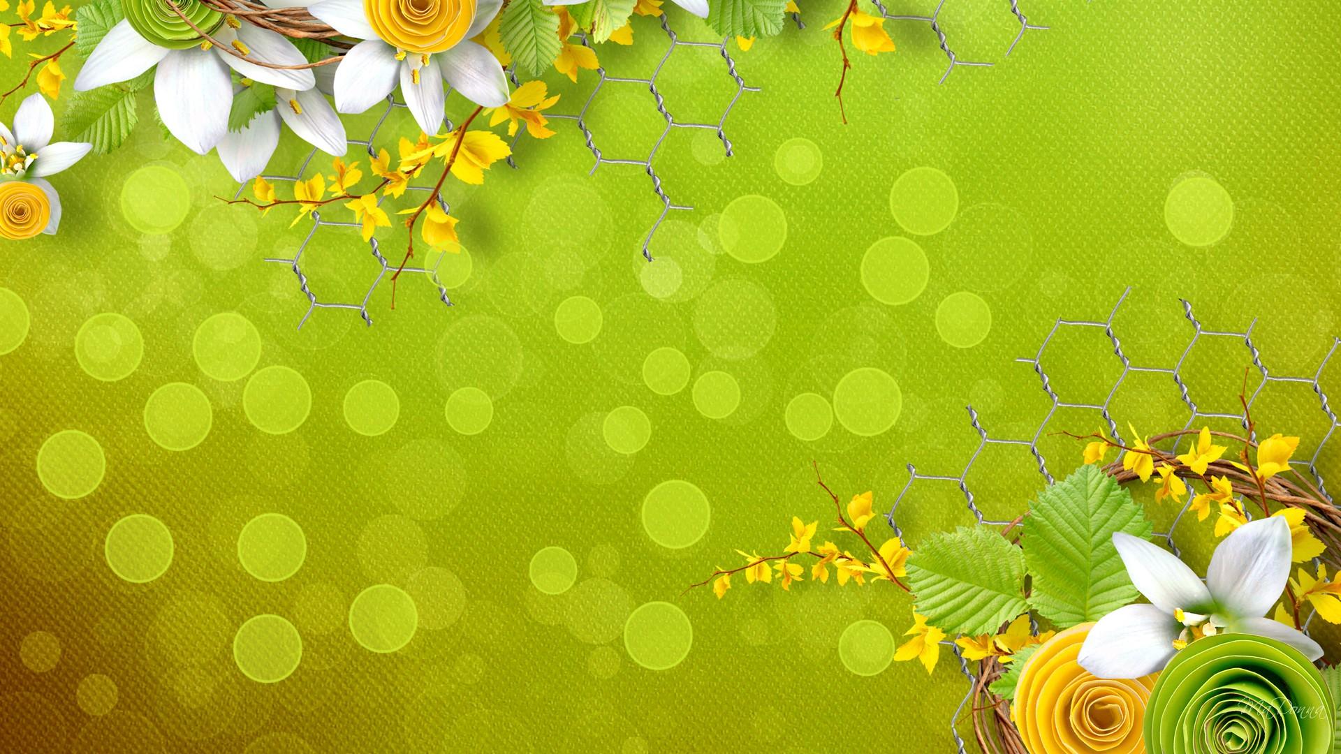 Green And Yellow Flowers Collage Hd Wallpaper Wallpaper List