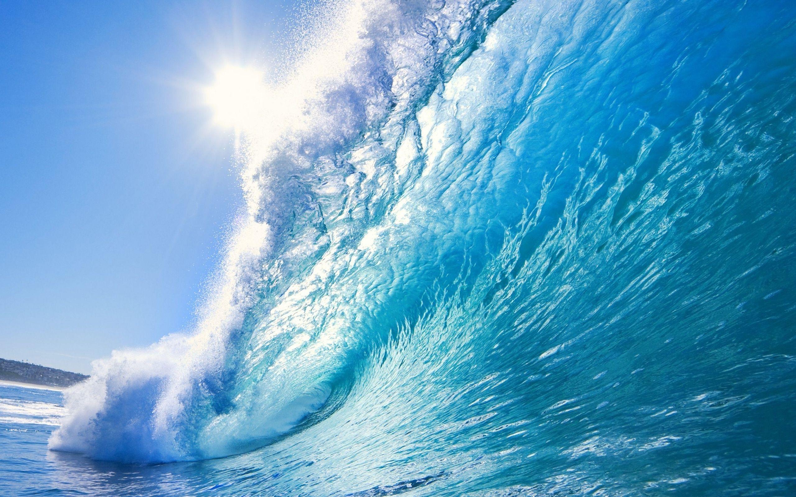 Blue Ocean Wave Desktop Wallpaper Background