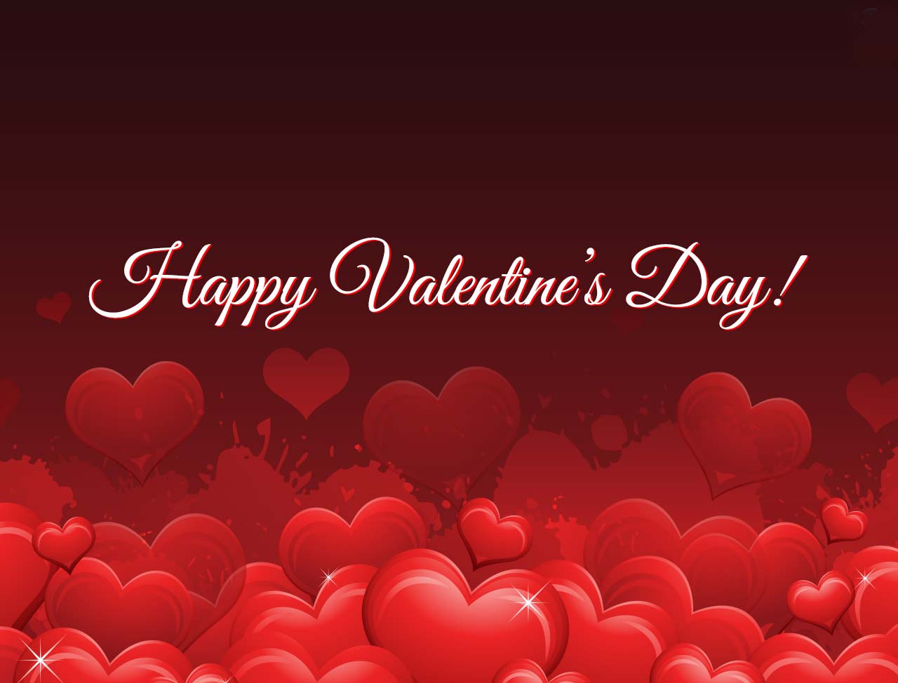 Love Happy Valentines Day Red Hearts Desktop Wallpaper