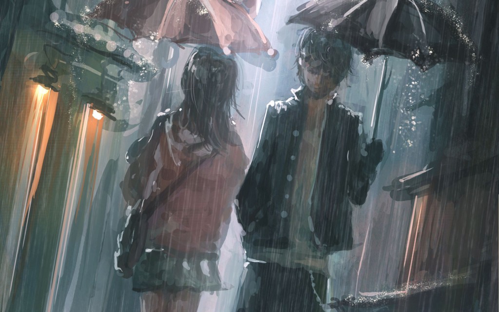 Rainy Kiss HD Wallpaper
