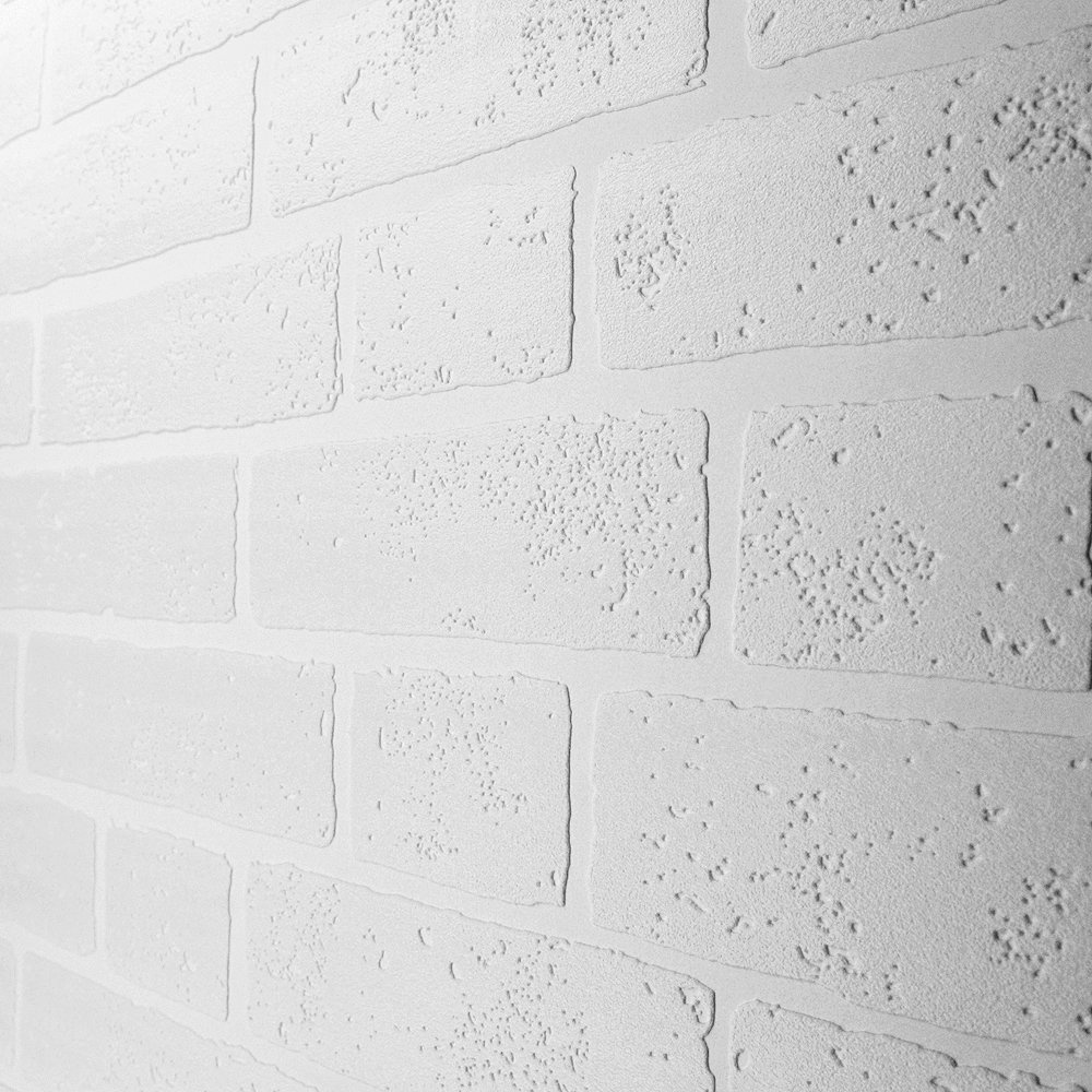Textured White Brick Wallpaper Paintable