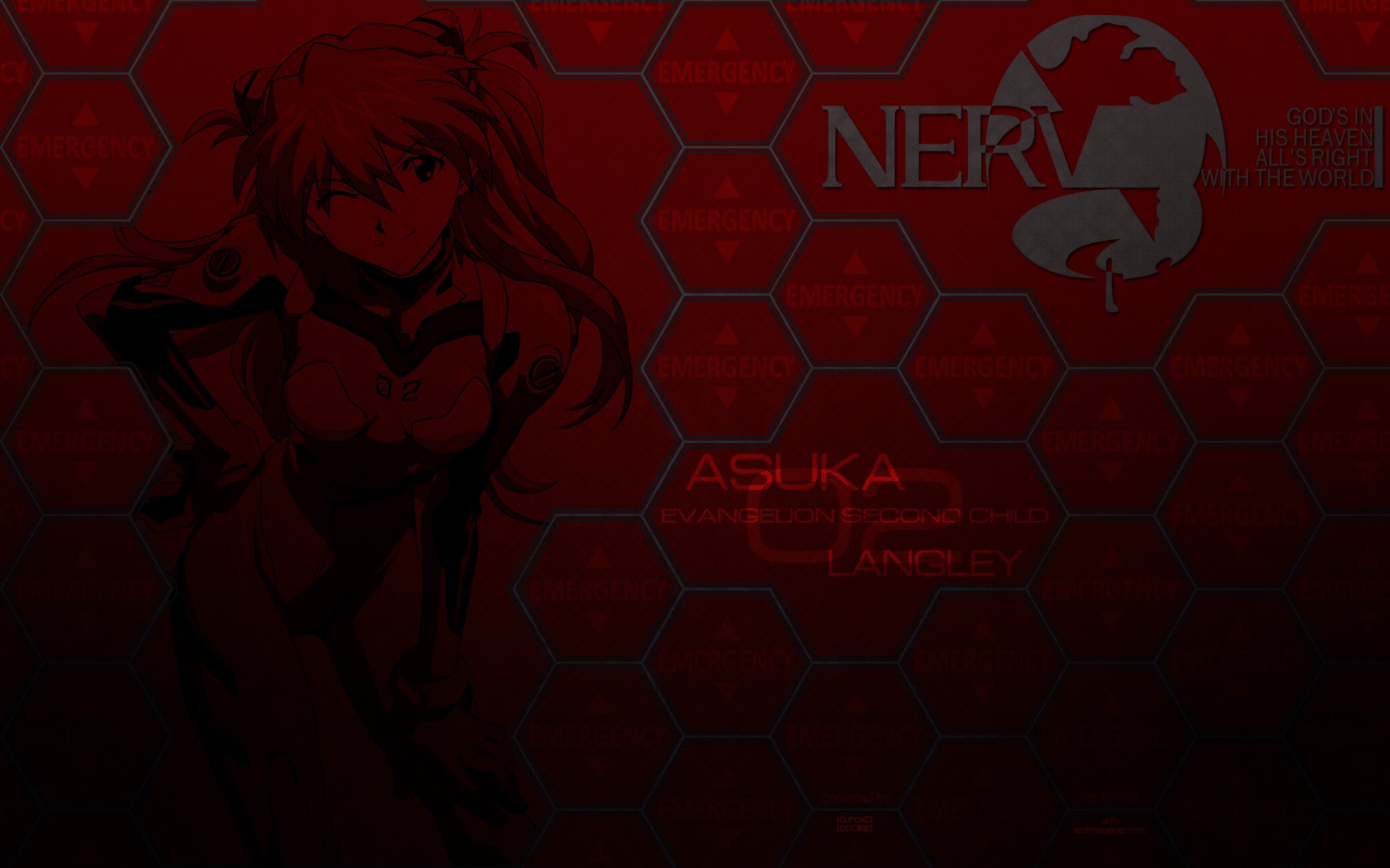 Neon Genesis Evangelion NERV Asuka Langley Soryu wallpaper 2560x1600