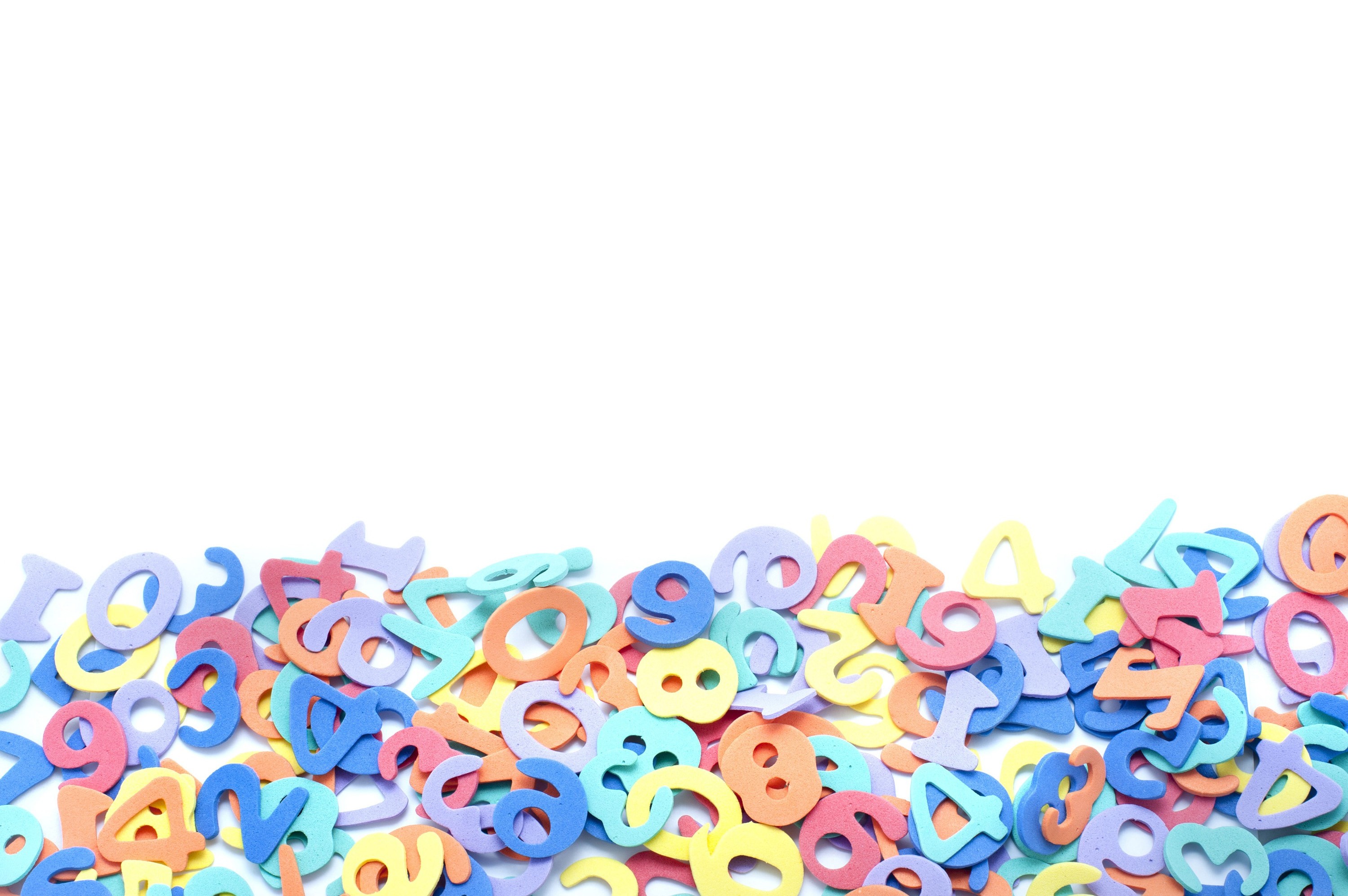 Colorful Numbers Background Bunch Of