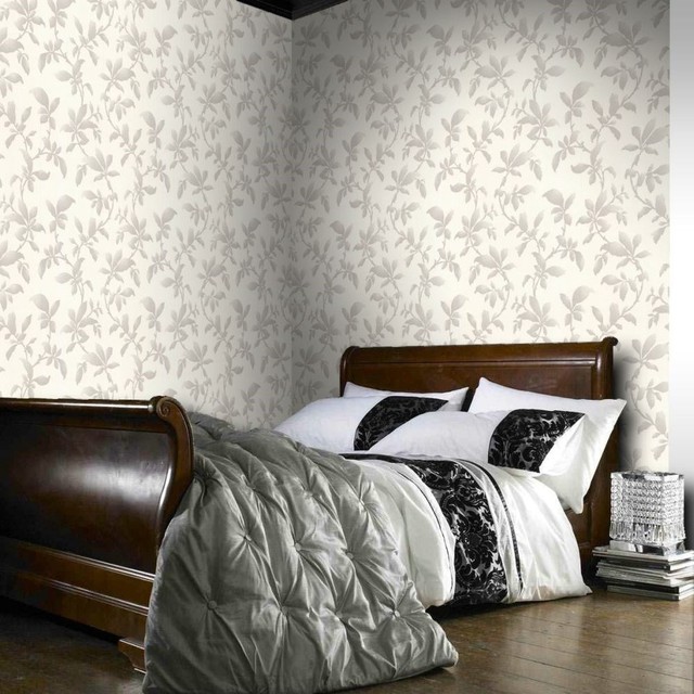 Sarra Wallpaper Grey and White   Contemporary   Wallpaper   by Graham