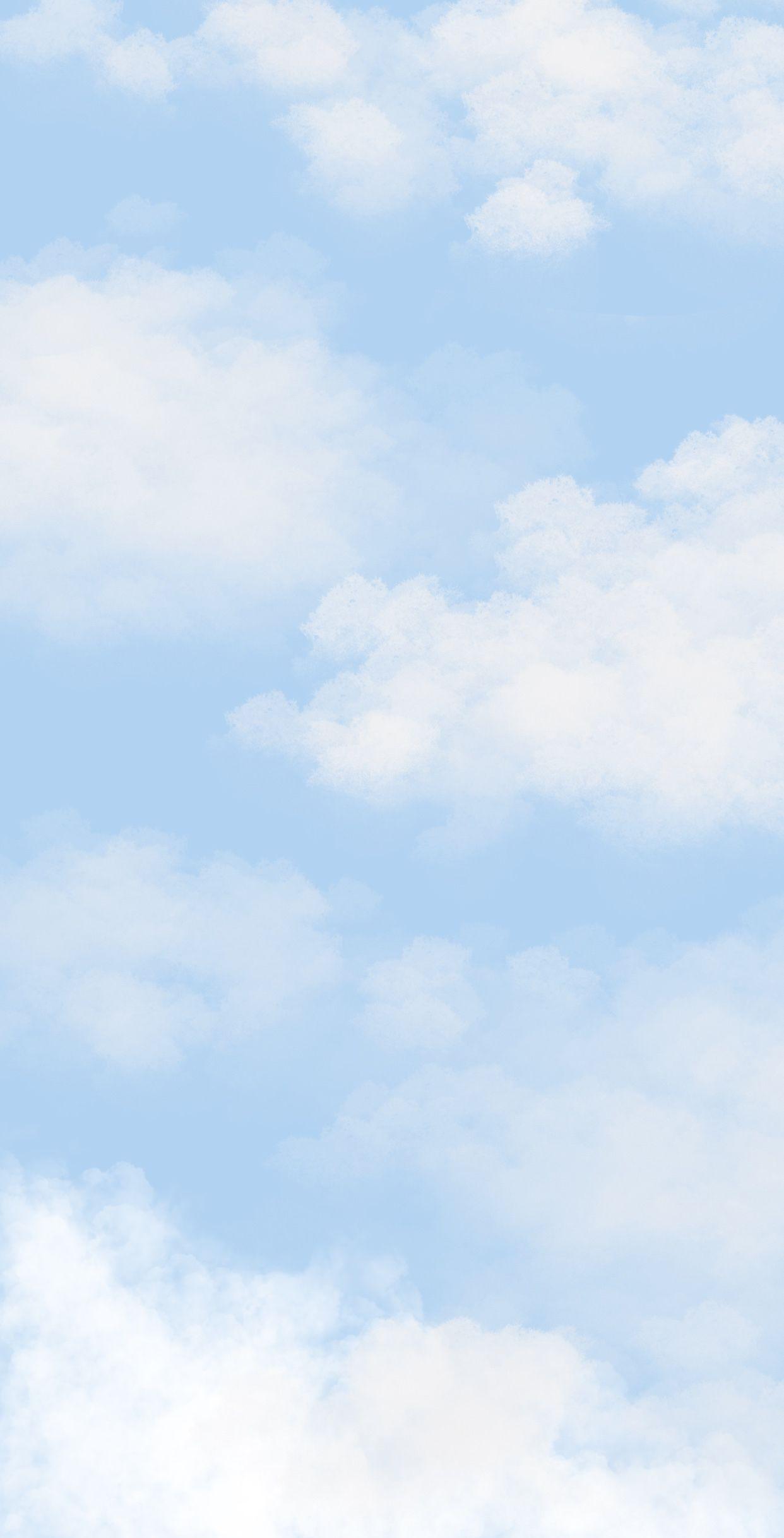 Cloud iPhone Wallpaper Blue Background Pastel
