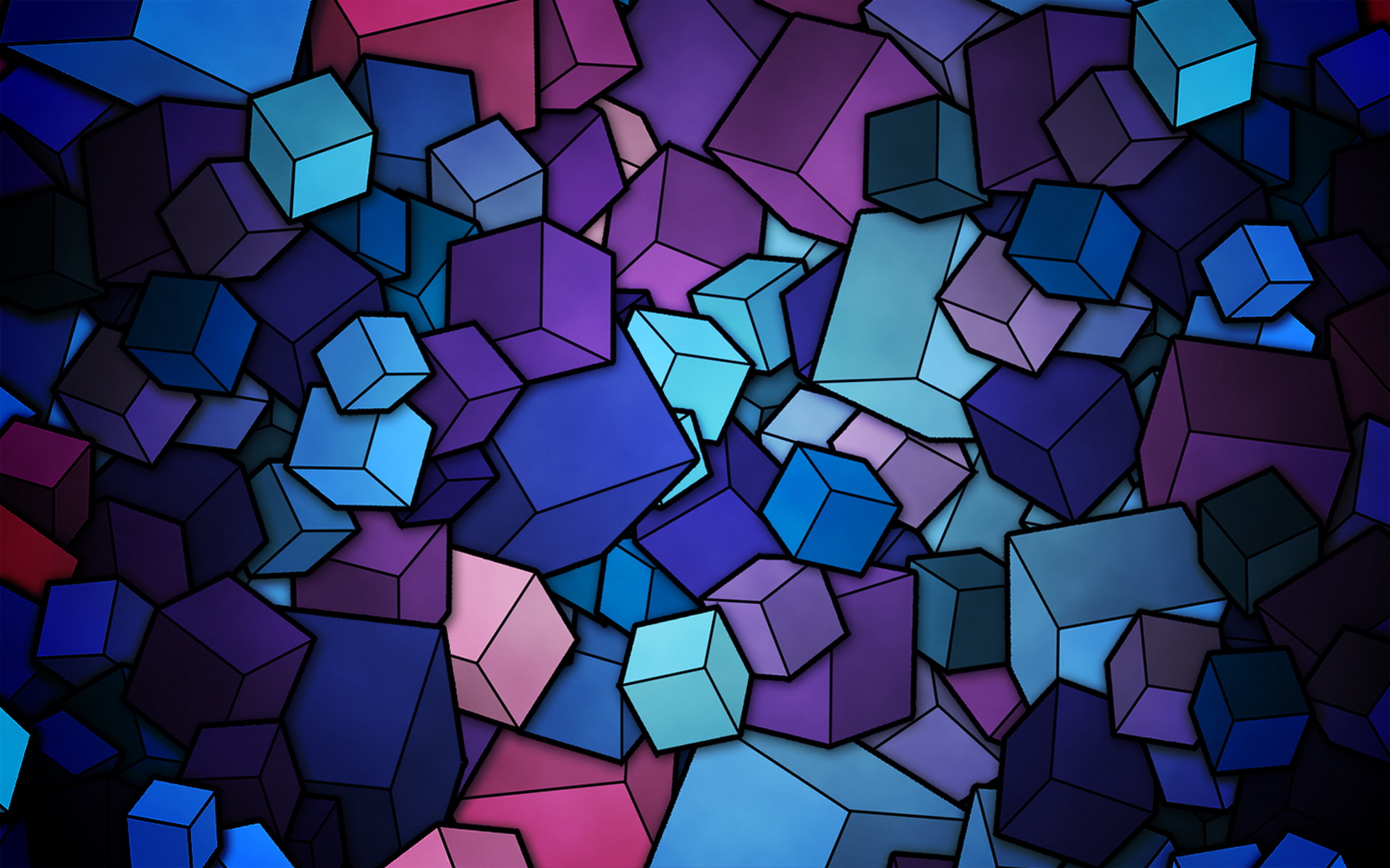 Blue Cubes Wallpaper