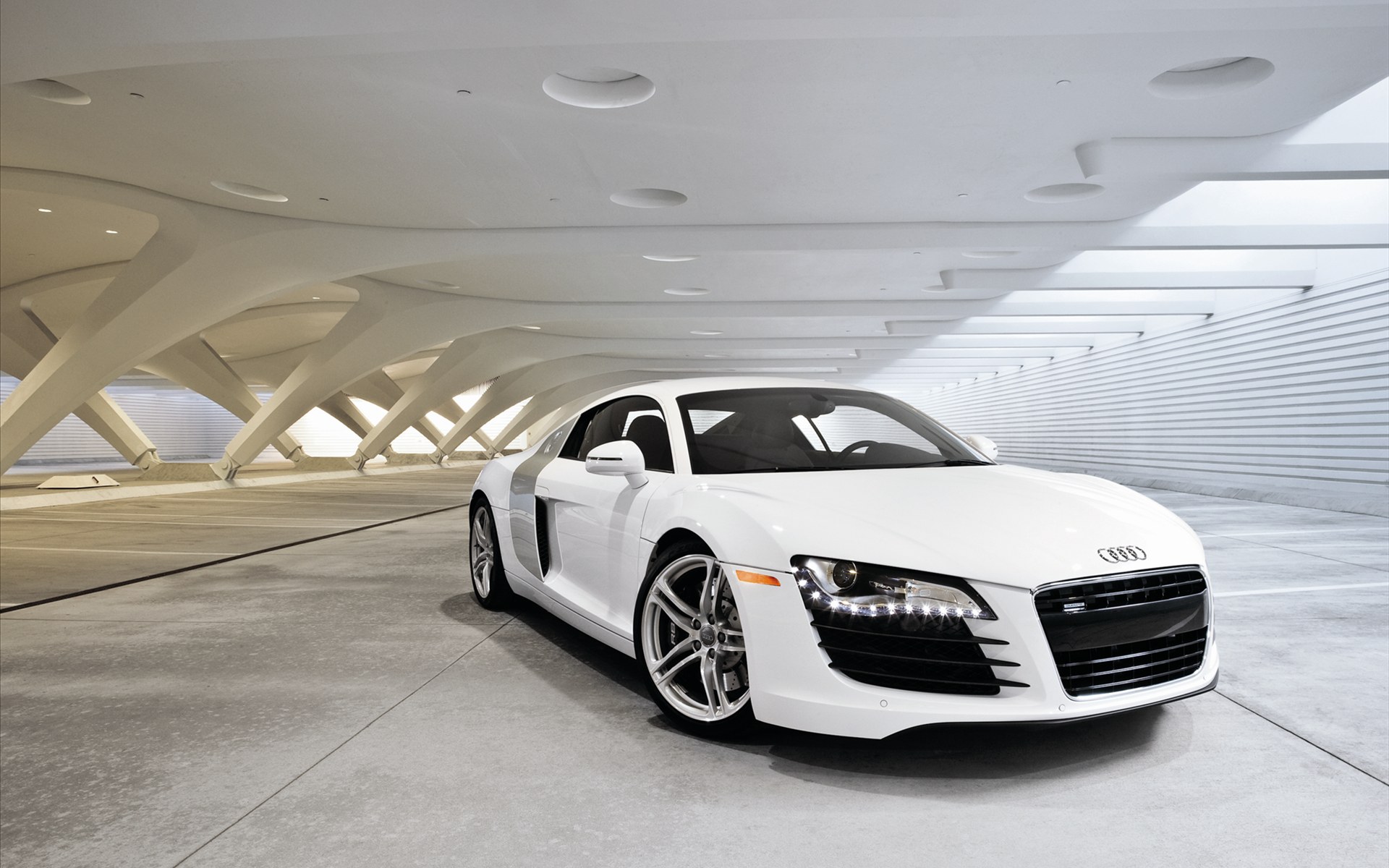 Wallpaper Of The Top Cars A White Sports Car Audi R8