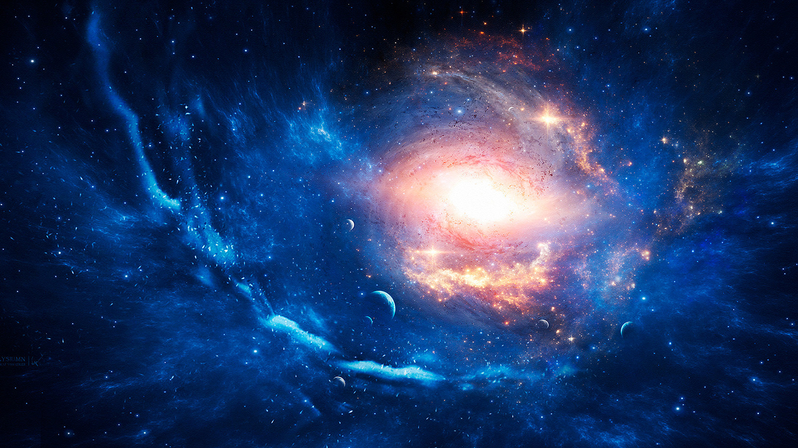 Space With Sparkling Stars And Planets HD Galaxy Wallpaper