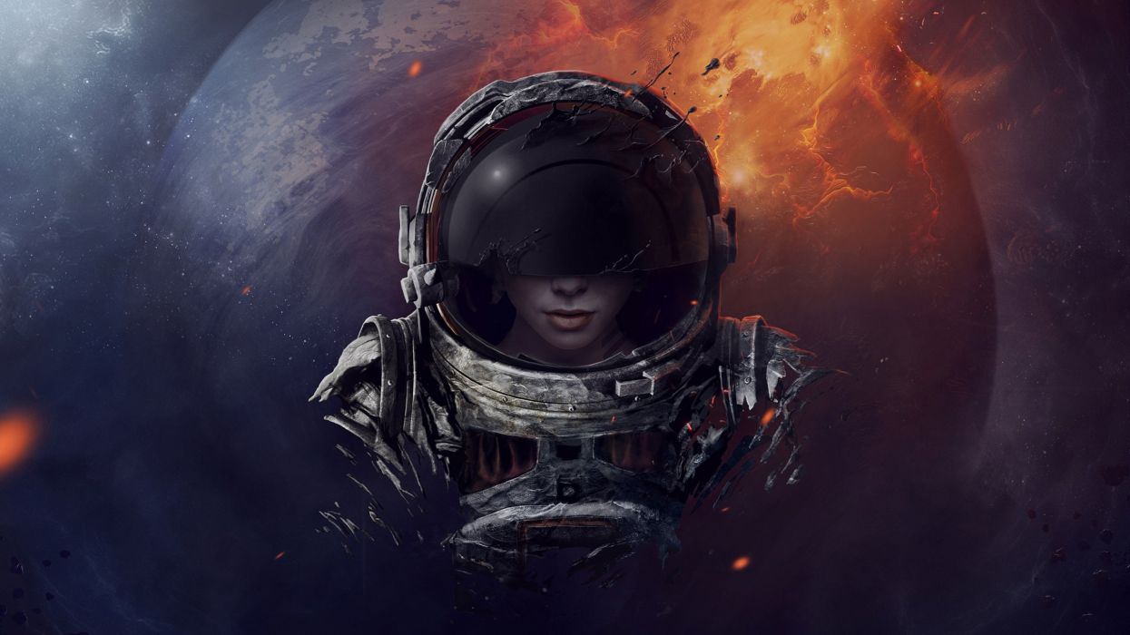 Girl Astronaut Wallpaper Top Background
