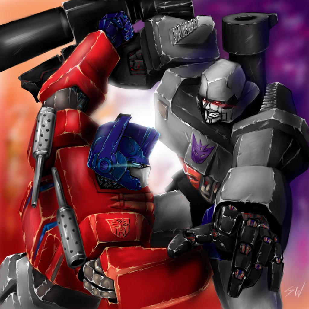 Optimus Prime Vs Megatron By Baboomart