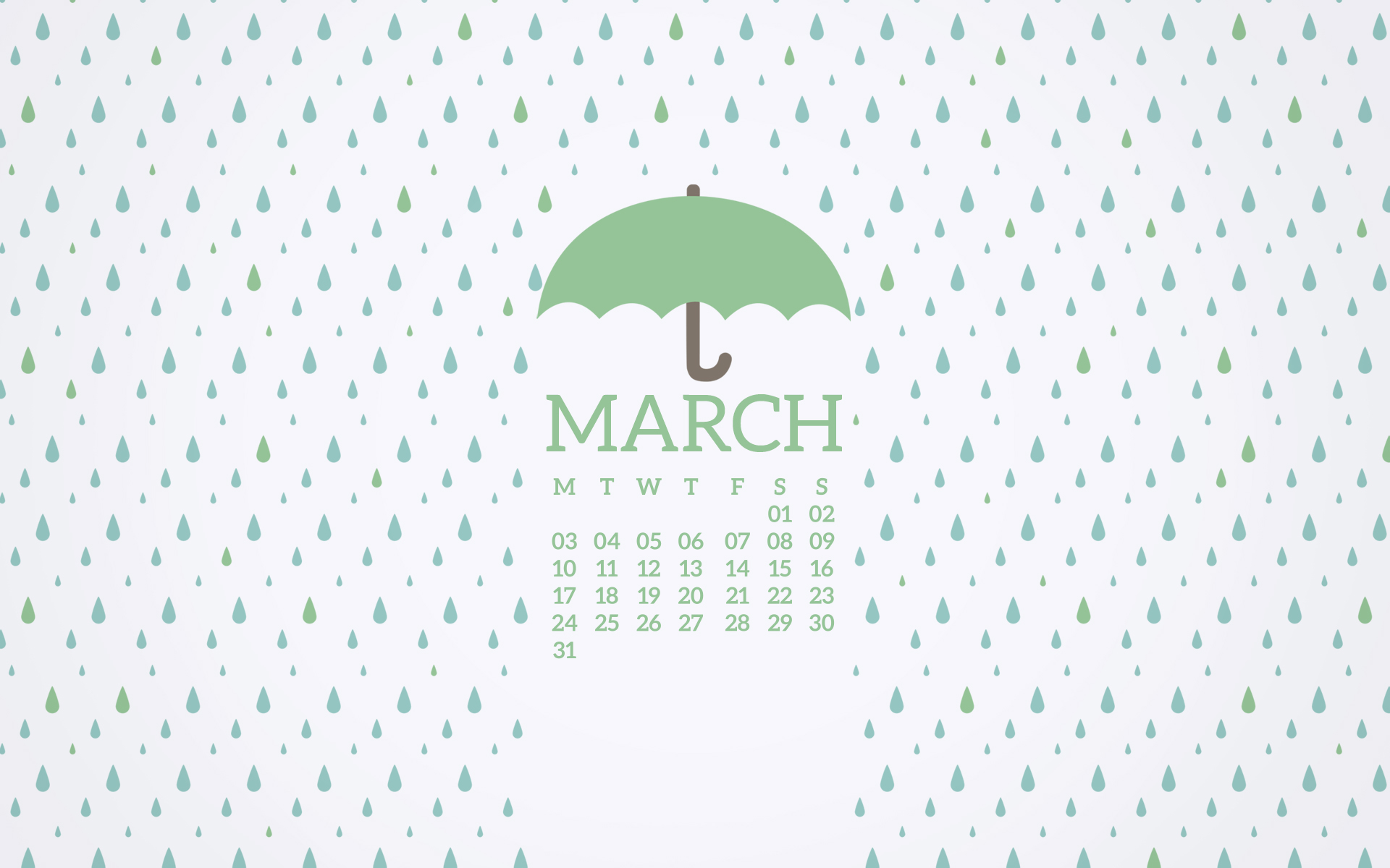 March Desktop Wallpaper Calendar