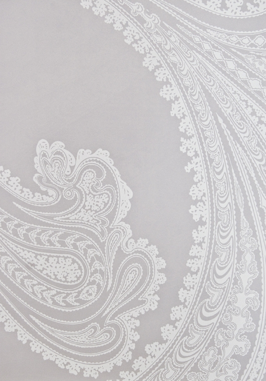  Large design Paisley print wallpaper in Lilac Grey with white design