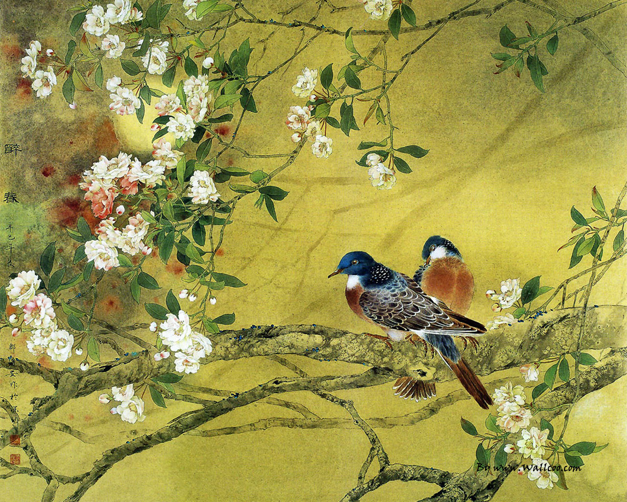 Flower And Bird Painting By Zou Chuan An No Wallpaper